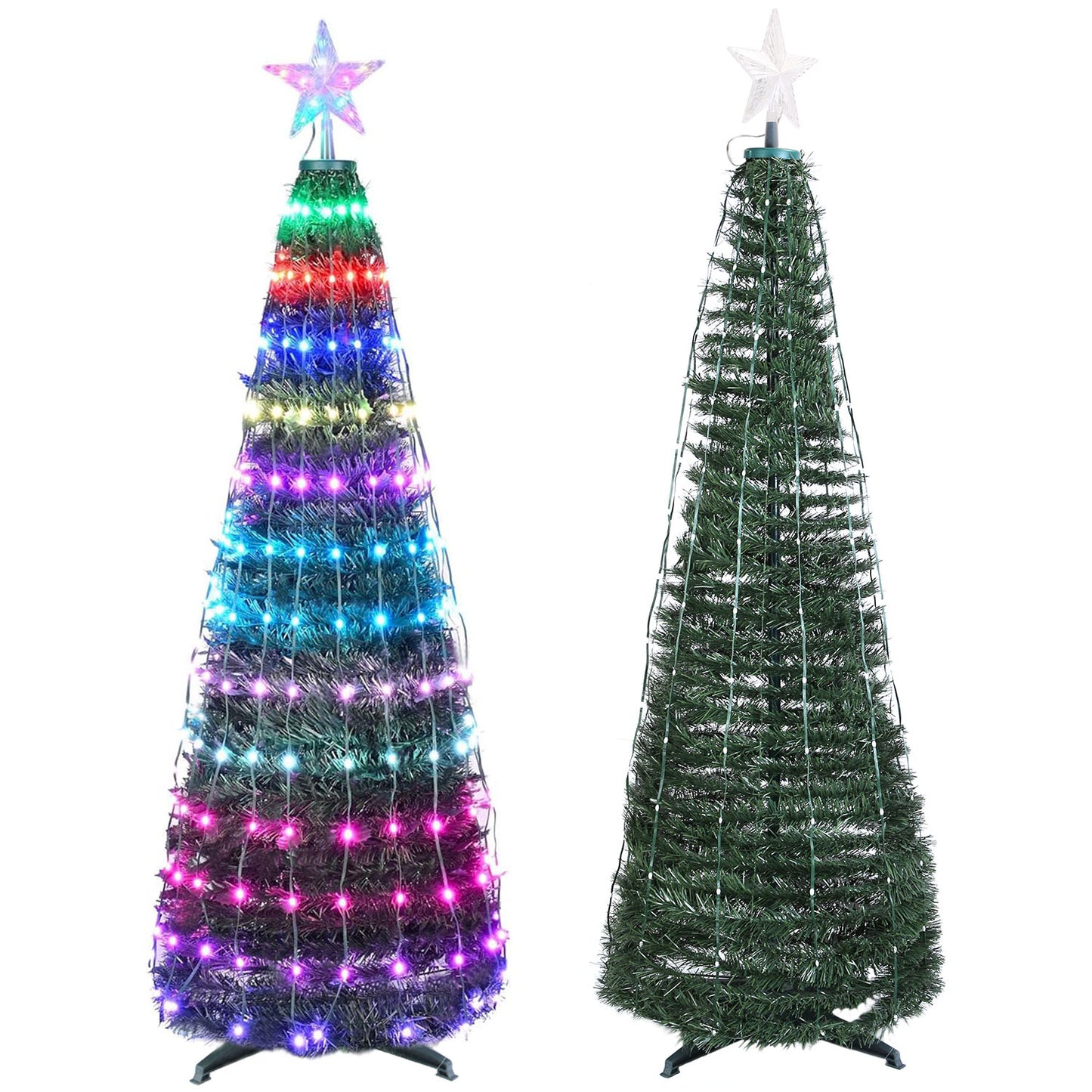 Collapsible Christmas Tree Lights with Remote Control - Multi-Color Options