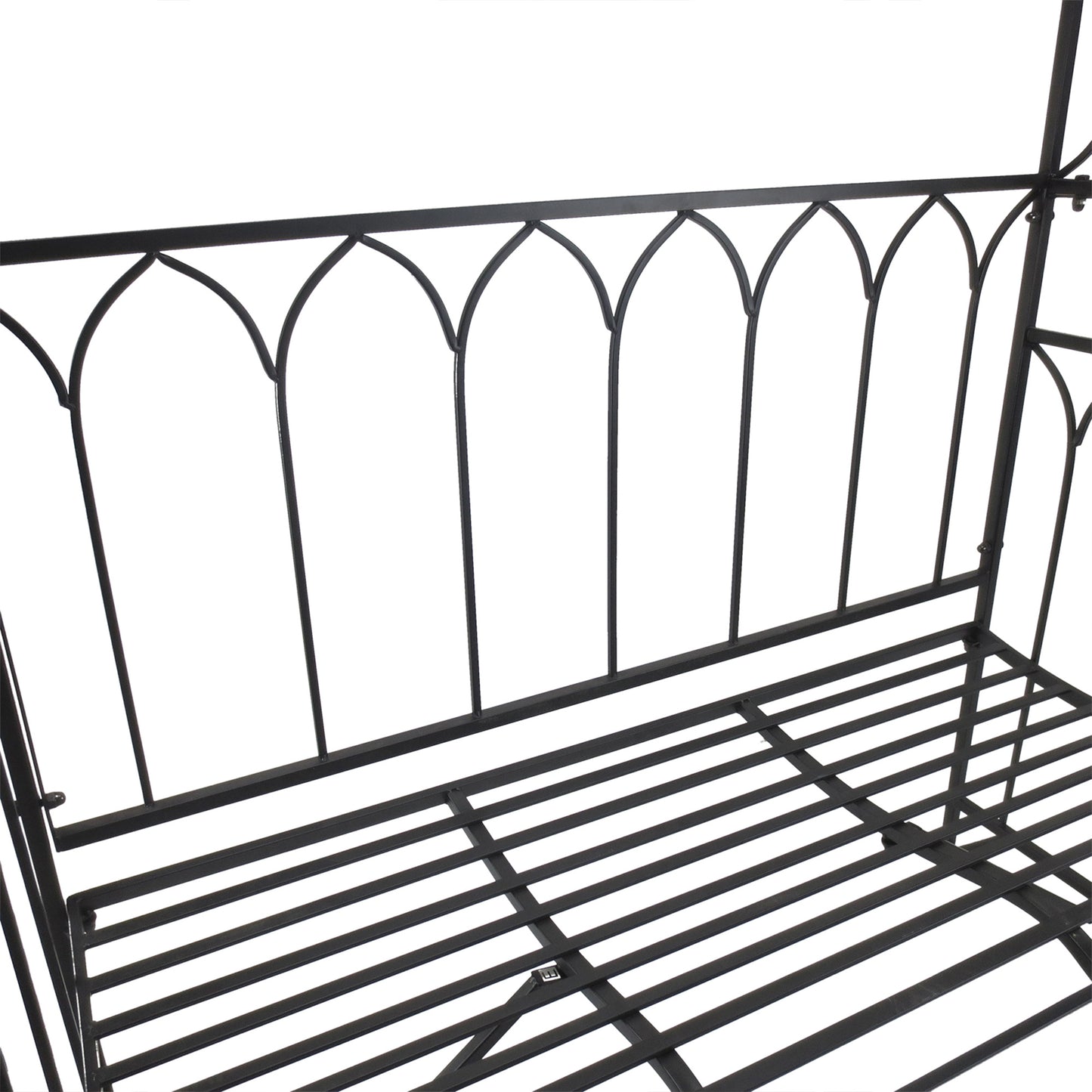 Garden Arbor Arch with Bench for Climbing Plants - Black