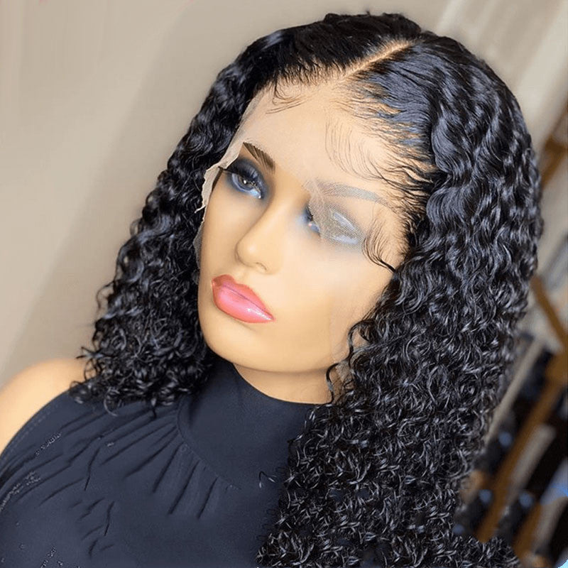 Natural Human Hair Pixie Lace Front Wig for Women - Brown & Black Variants