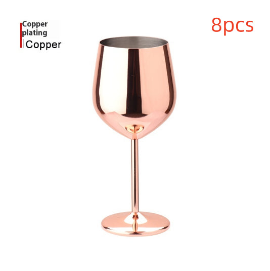500ml High-Leg Drop-Resistant Copper Plated Wine Glass - European Style