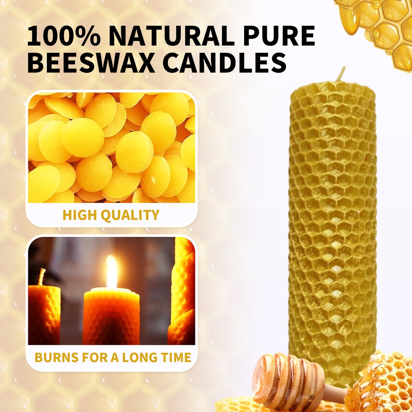 Natural Beeswax Tablets for DIY Candle Making and Creative Crafts