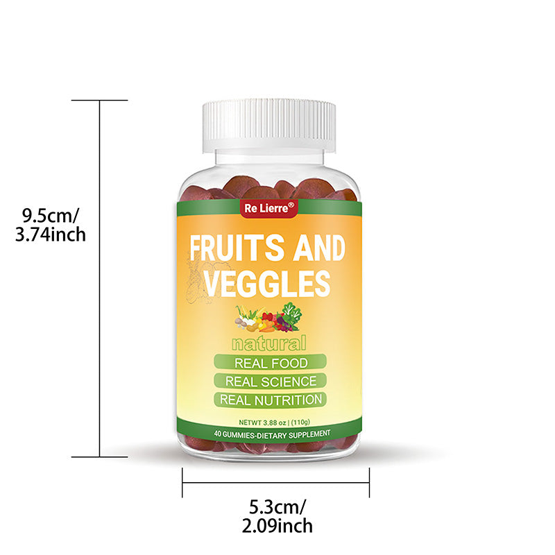 Fruit and Vegetable Gummies - Daily Nutritional Supplement - 40 Count
