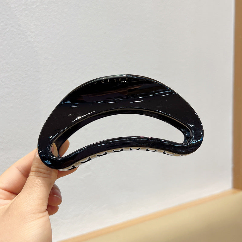 Large Hollow Jelly Crescent Hair Barrettes - Colorful Hair Accessories