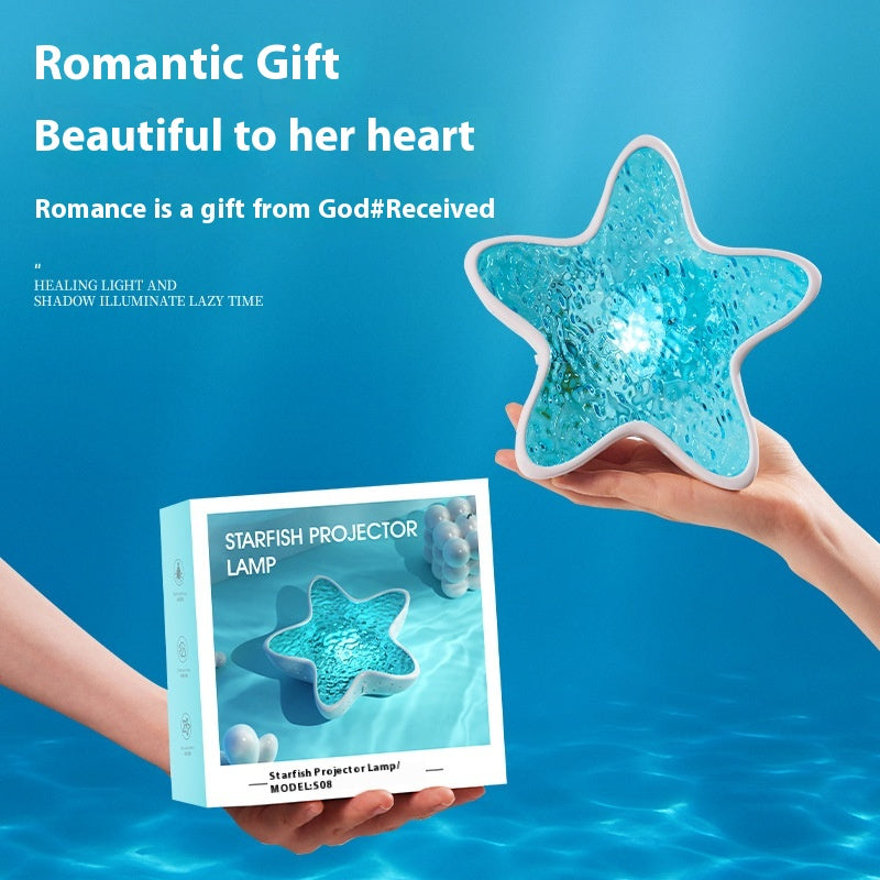 Starfish Projection Lamp - Ocean Wave Night Light for Bedroom