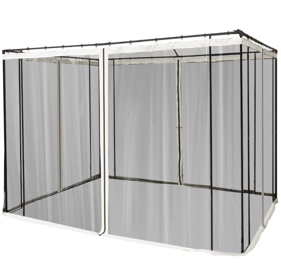 10x10 Canopy Tent with Netting - Black, Washable Sidewall
