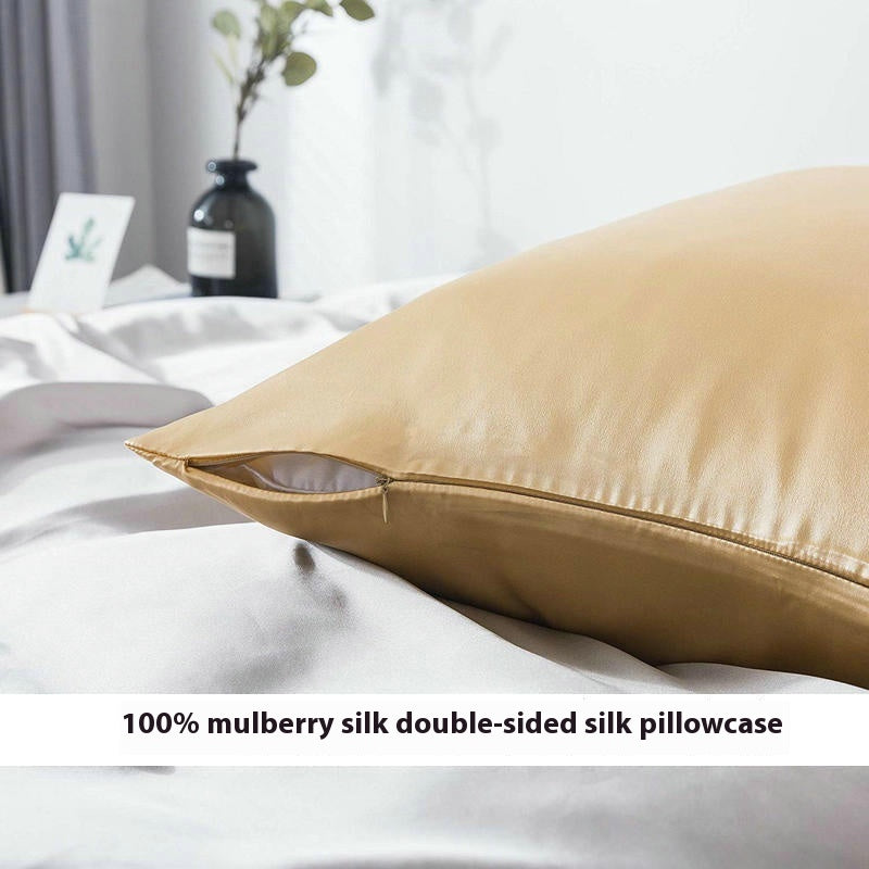 Silk Zipper Pillowcase - Breathable, Absorbent, Modern Home Textile
