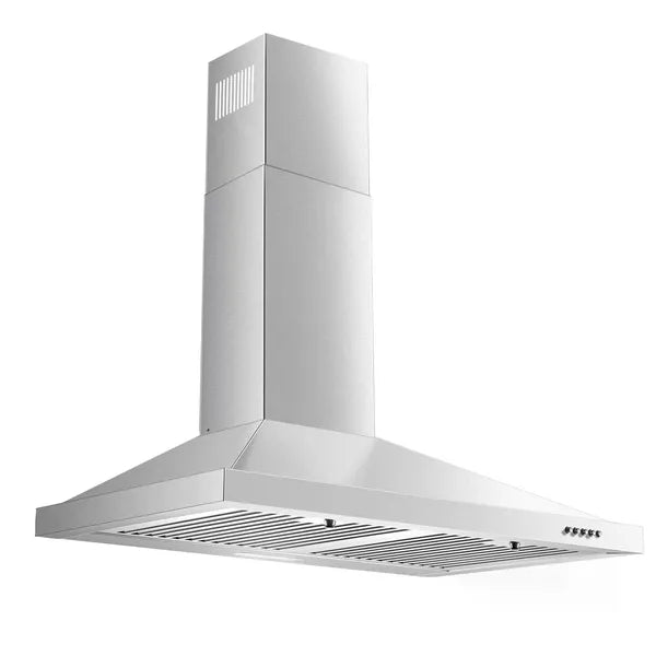 30-Inch Wall Mount Range Hood - Stainless Steel Kitchen Vent with Baffle Filters
