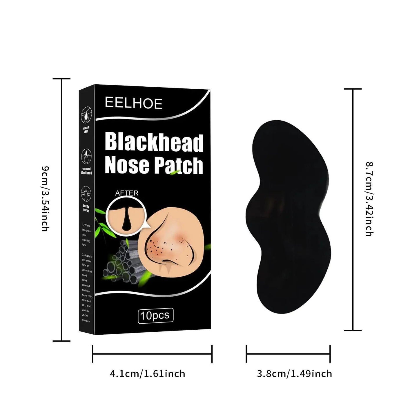 10 Pcs Blackhead Remover Nose Strips - Deep Pore Cleansing & Oil Control