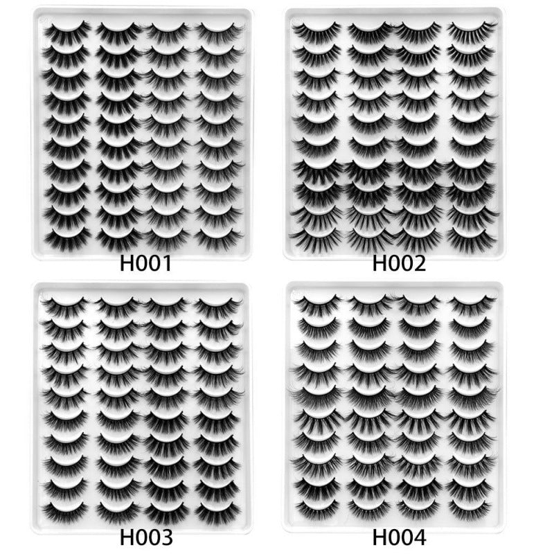 Self-Adhesive False Eyelashes 20 Pairs - Natural Look & Easy Application