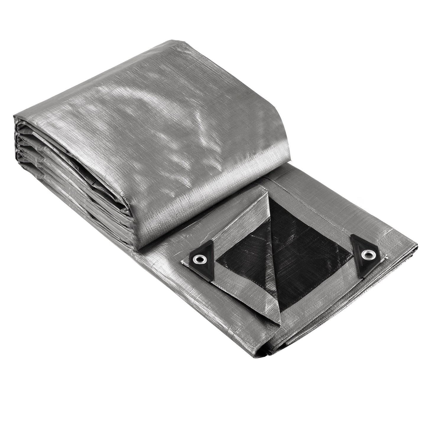 Heavy Duty Poly Tarp 30x40ft Waterproof UV-Resistant Silver Black Shelter Cover