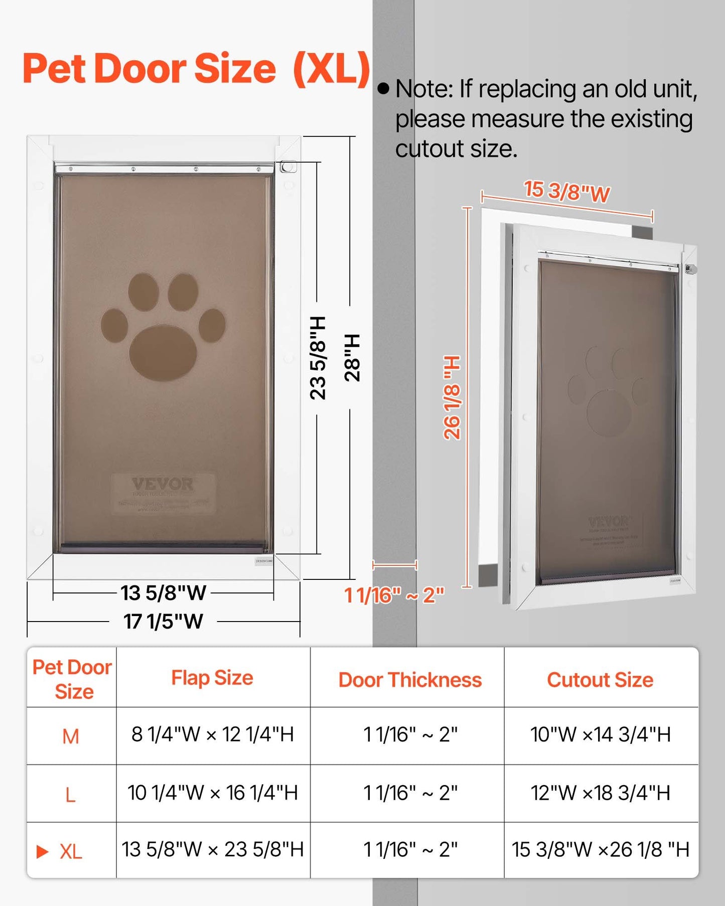 Large Pet Door with Magnetic Flaps & Metal Frame - Weatherproof Dog Door for Indoor & Outdoor Use