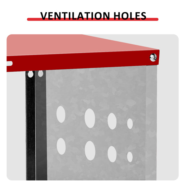 Pet Feeding Tools 6-Compartment Chicken Nesting Box, 84x43x62cm, Red, Iron