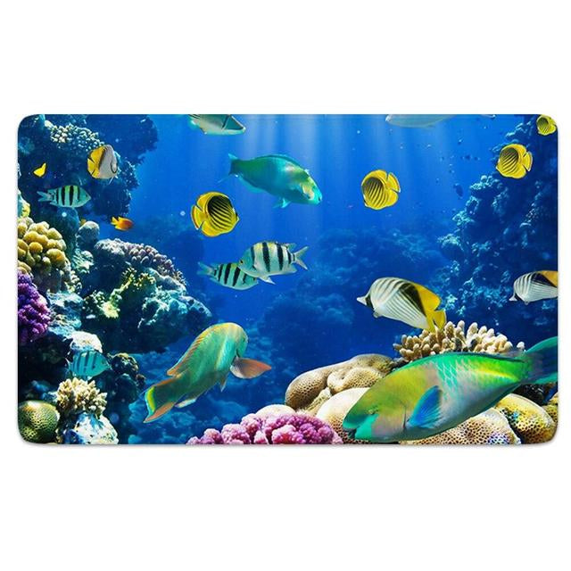 Rectangular Marine-Themed Crawling Mat - Custom Sizes, Blue
