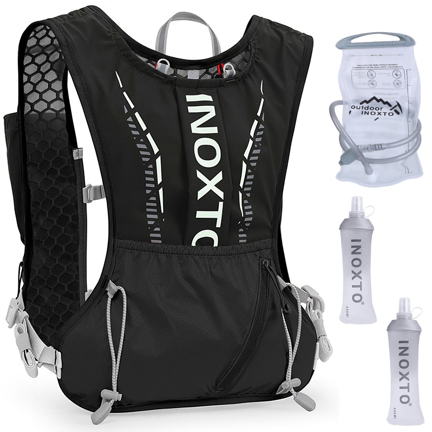 Hydration Vest Running Backpack with 1.5L Water Bladder - Adjustable Straps