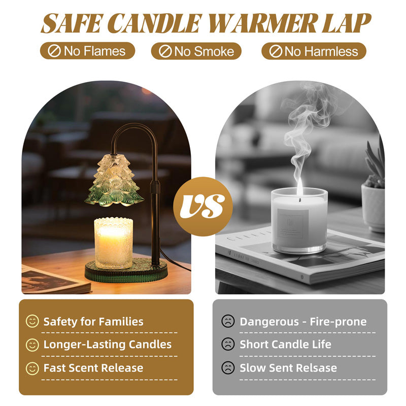 Candle Warmer Lamp with Timer & Dimmer - Adjustable Green Wax Melt