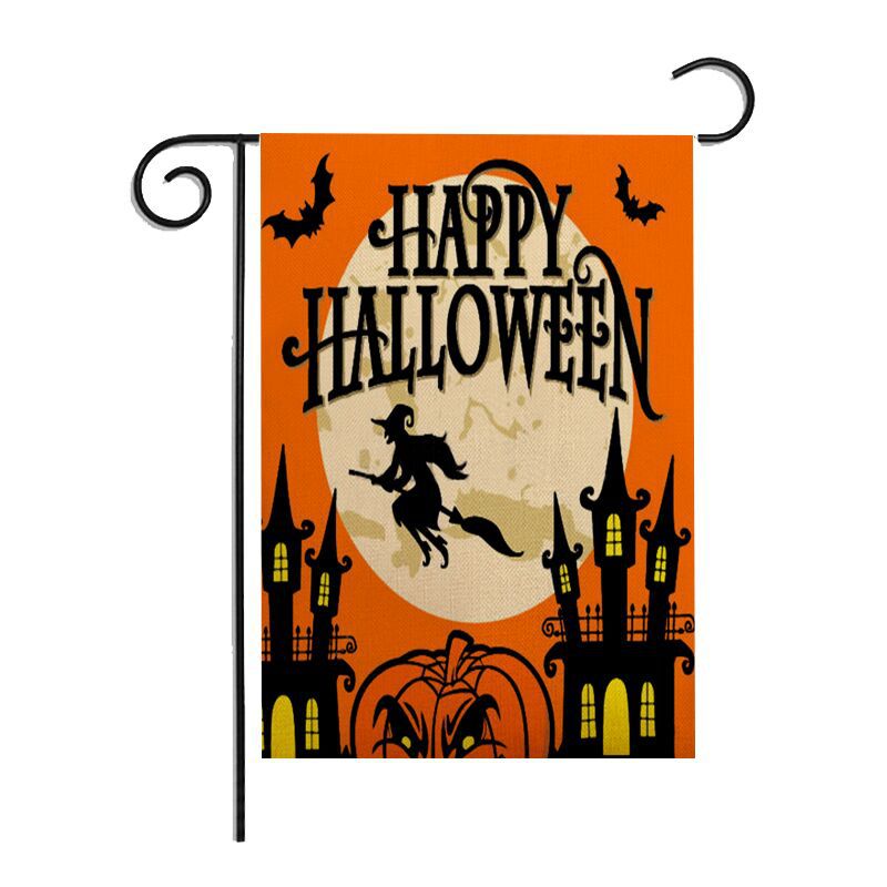 Double Sided Christmas Banner Linen Garden Festive Flag for Holiday Decoration