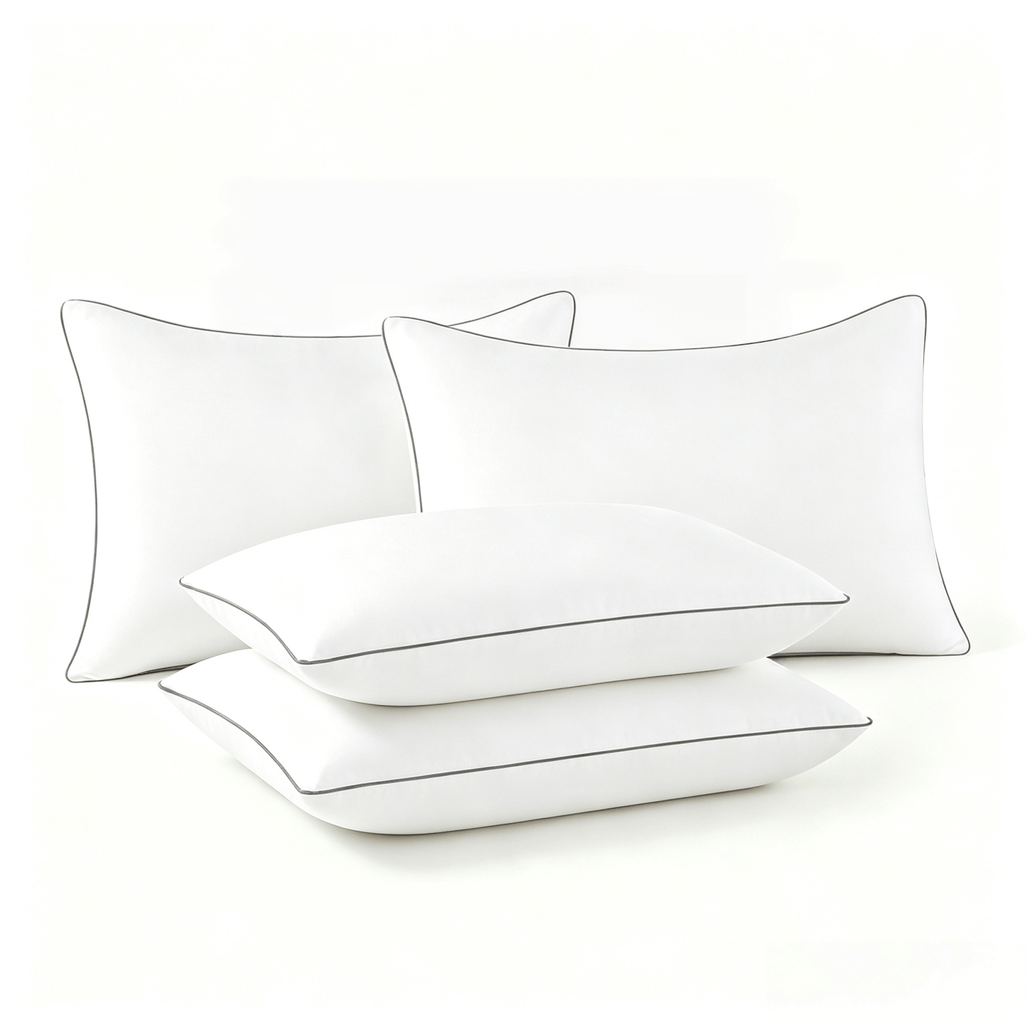 Down Alternative Pillows - Standard Size, Fluffy & Supportive, 2 Pack