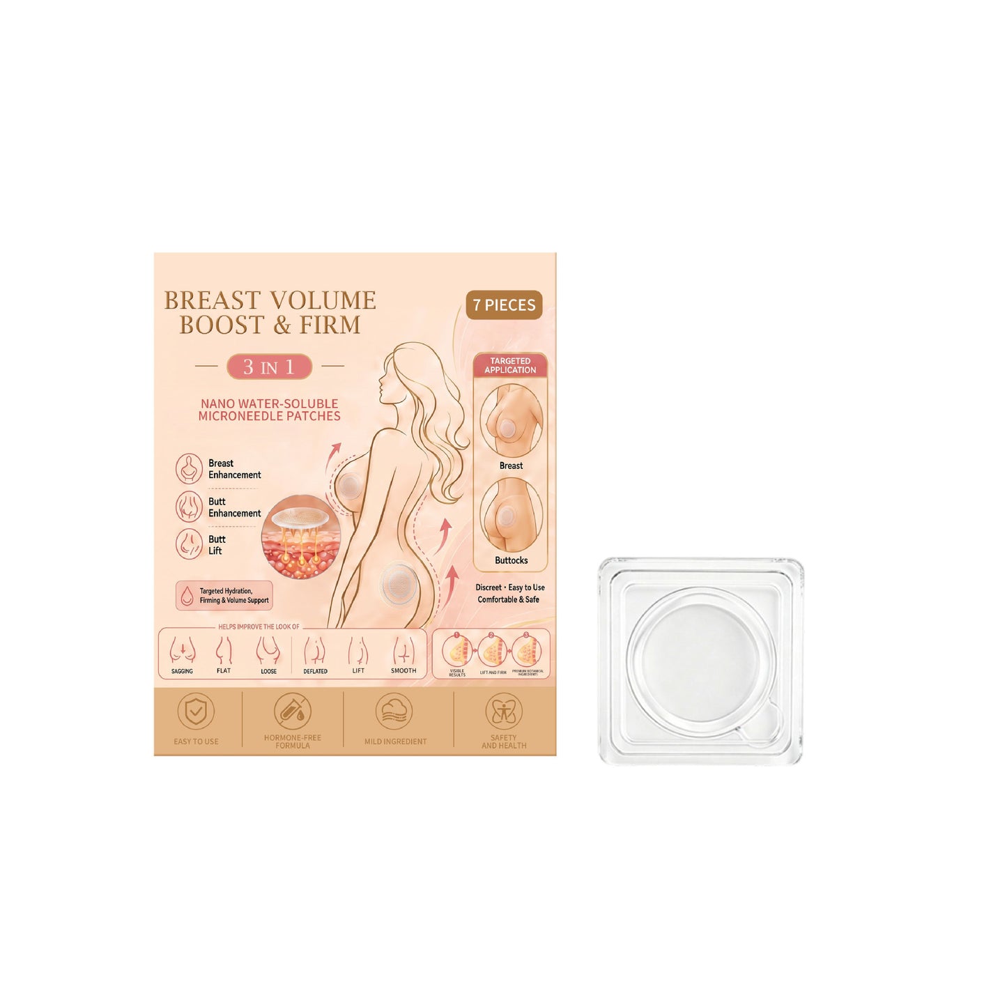 Chest-Firming Patches with Collagen & Hyaluronic Acid - 7 Pack