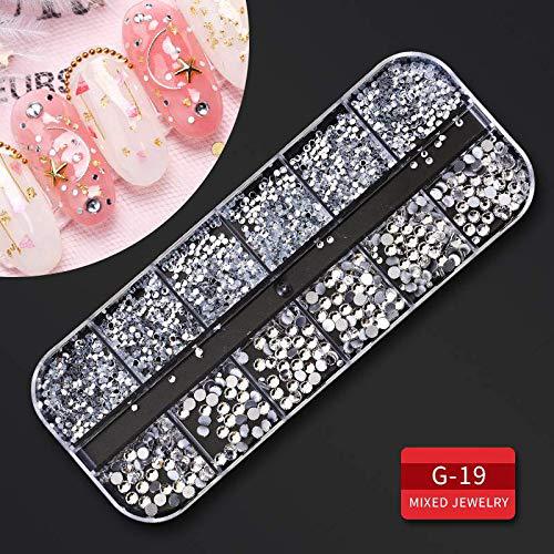 Pearl Shell Nail Art Jewelry Set with Rivets - Manicure Large Ornament