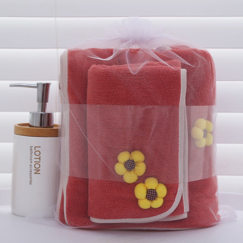 Bath Towel Gift Set - Coral Velvet Large & Hand Towels for Bathroom