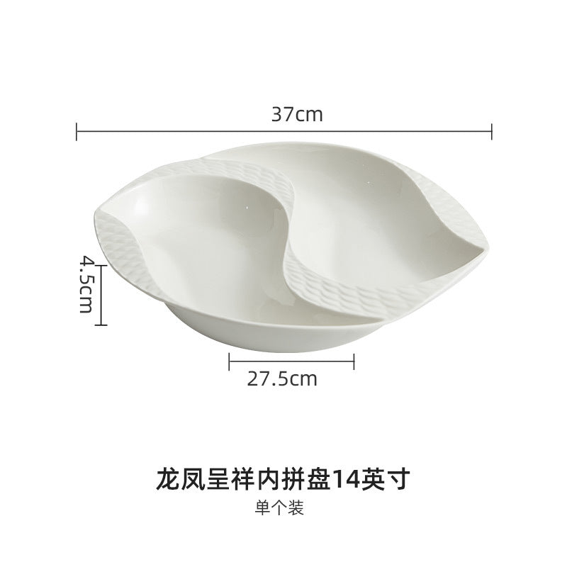 White Porcelain Round Tableware Set - Multiple Sizes