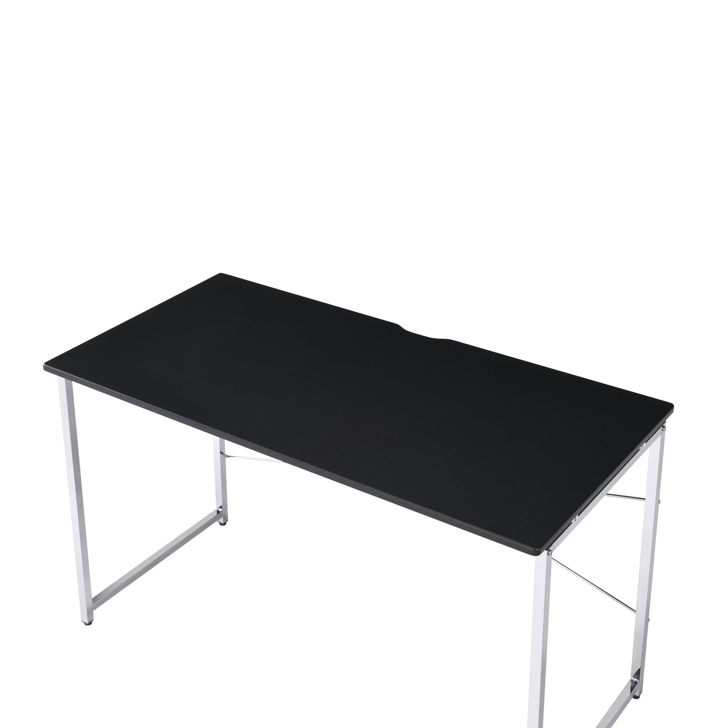 Black & Chrome Writing Desk - Modern Rectangular Design