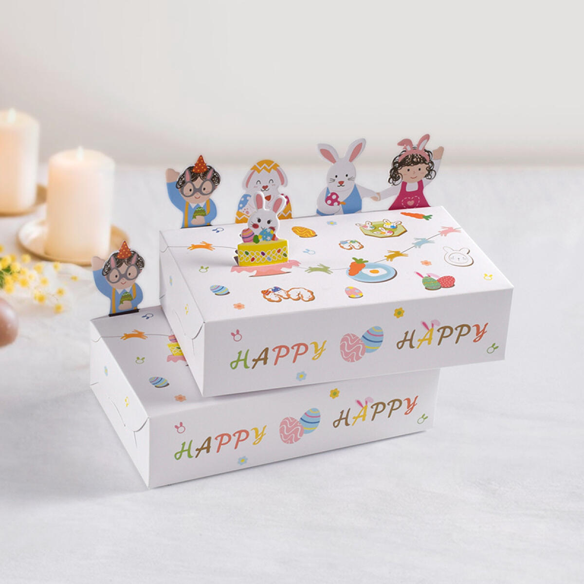 Cartoon Rabbit Paper Treat Boxes - 10 Pack