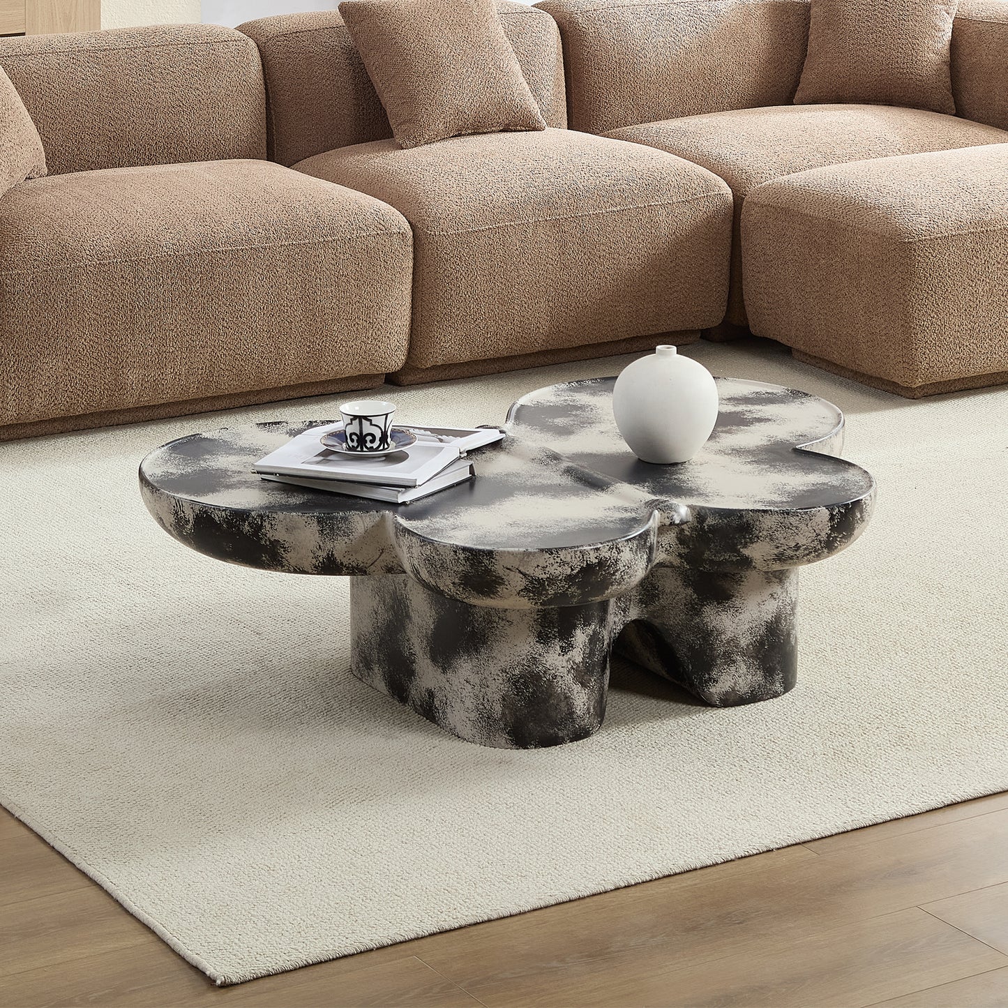 Butterfly Design Style, Coffee Table, Imitation Natural Limestone