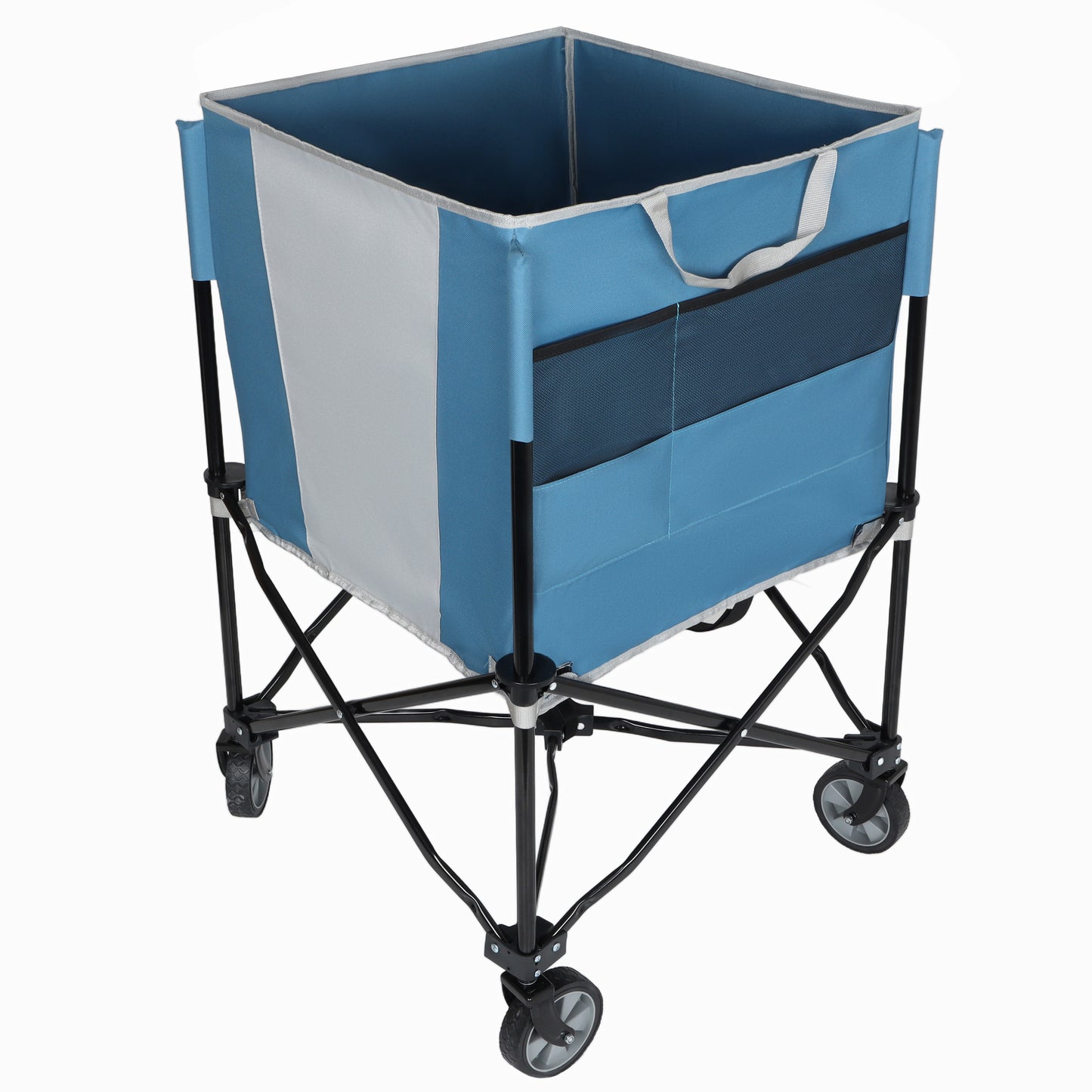 Collapsible Rolling Ball Storage Cart with Wheels - Blue Gray
