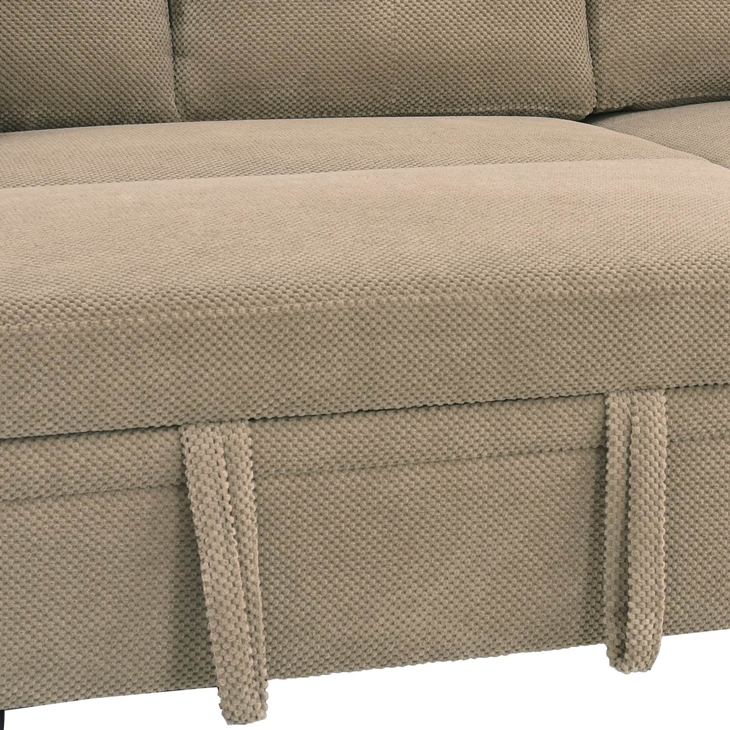 Reversible Chaise Sectional Sofa Bed with Storage - Camel