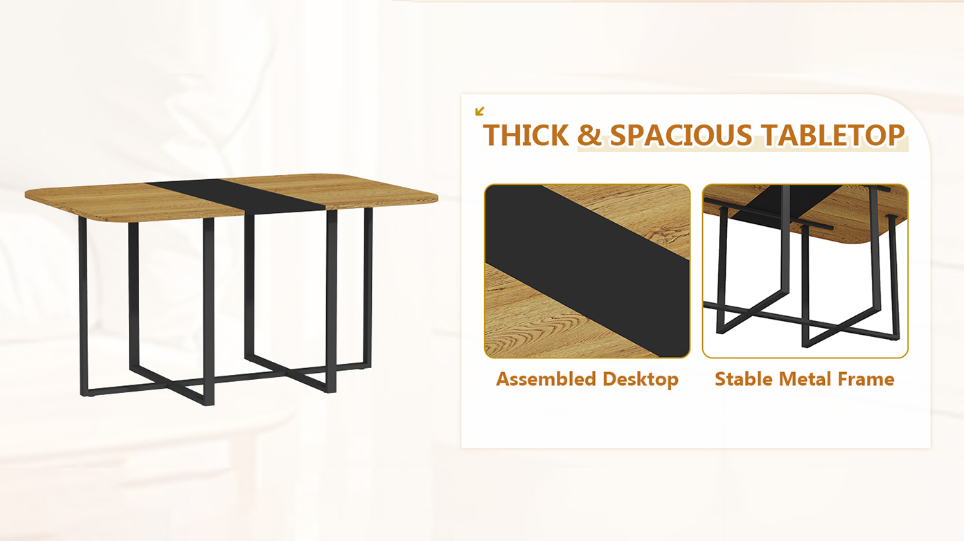 7-Piece Dining Table Set for 6 with Velvet Chairs - Beige