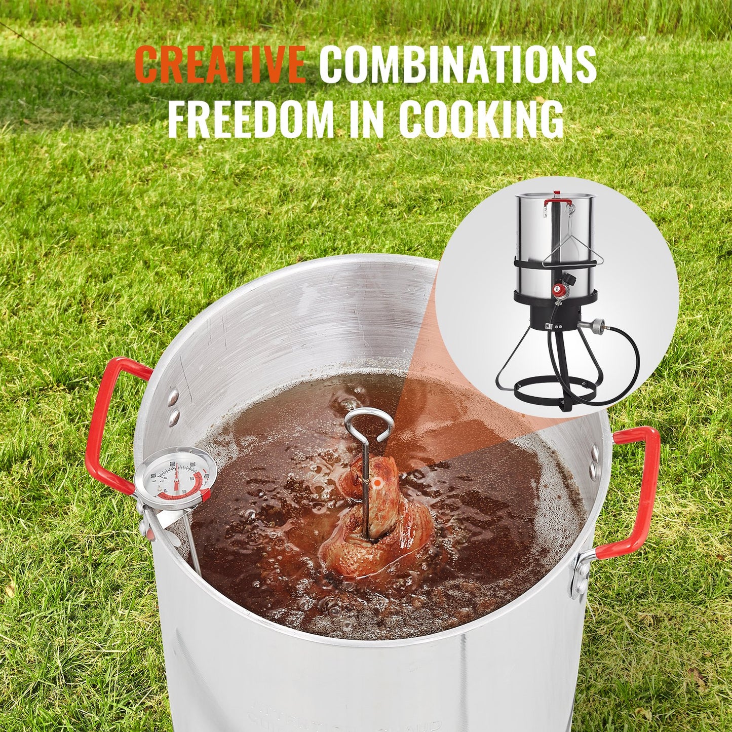 30-Quart Turkey Deep Fryer Set with Accessories & 54,000 BTU Burner
