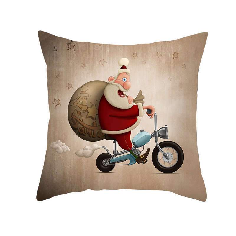 Cartoon Christmas Old Man Pillowcase 45x45cm Home Textiles Cushion Cover