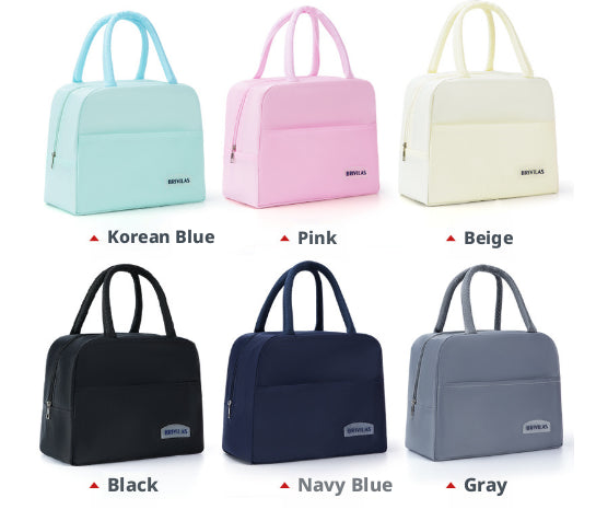 Navy Blue Lunch Bag - Thick Insulated Food Carrier for Kids & Adults