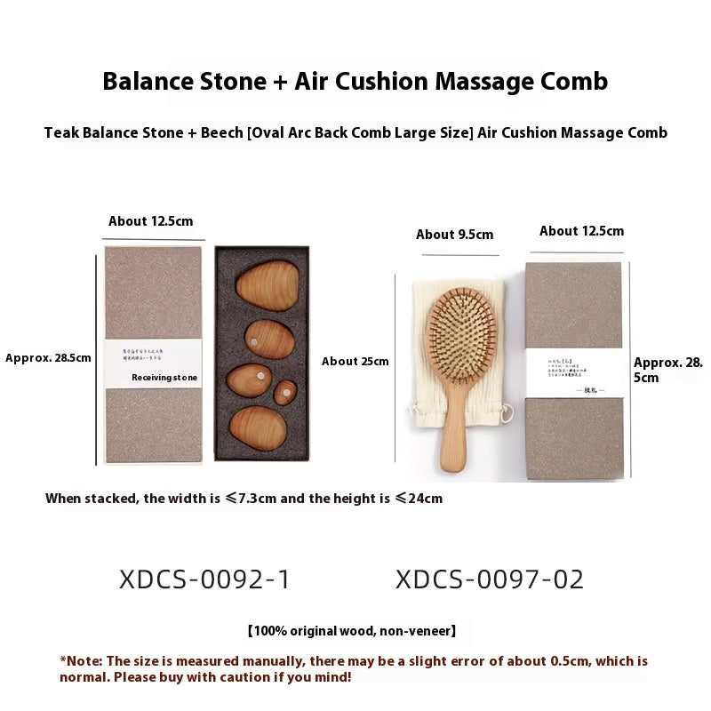 Creative Wooden Balance Rock Decor Set - Housewarming Gift for Home & Garden