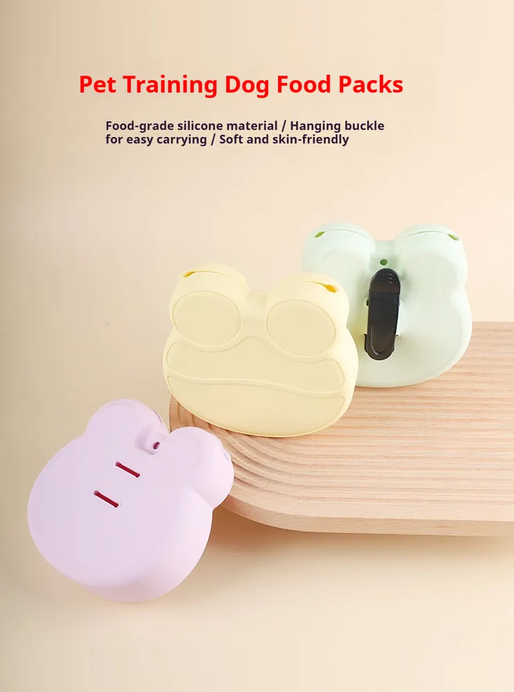 Pet Training Treat Pouch with Food-Grade Silicone & Hanging Buckle - Soft Dog Treat Bag for Puppy & Outdoor Use
