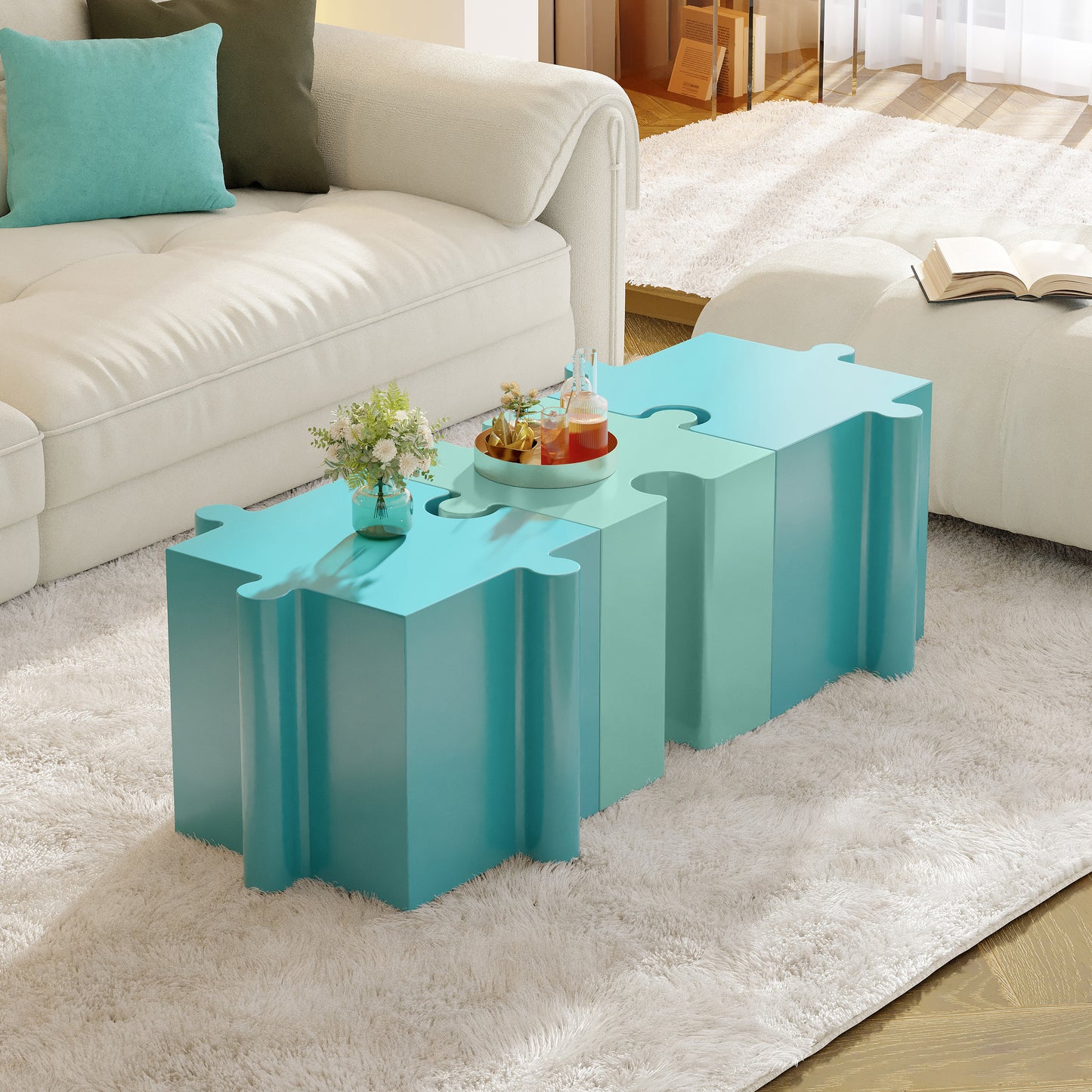 Puzzle Art Side Table, Modular Concave Edge MGO Table - Buy Singles