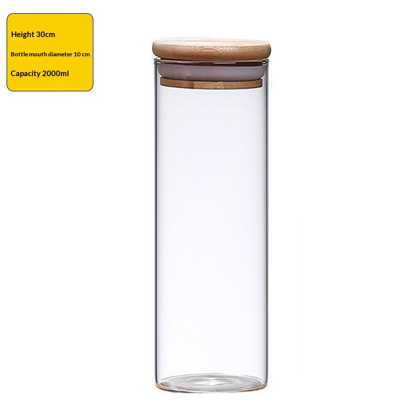 Sealable Food Storage Canisters Set with Bamboo Lids - Glass Bulk Container