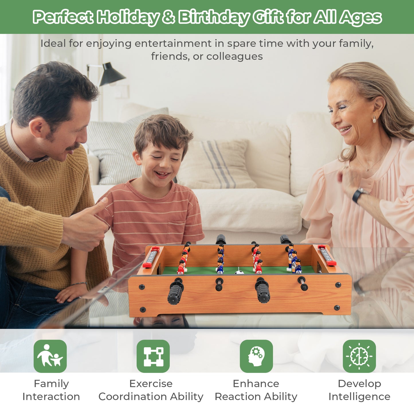 20 Inch Indoor Foosball Table - Mini Soccer Game