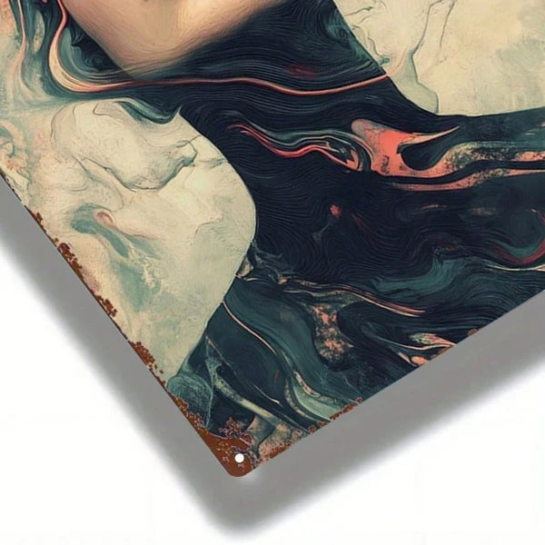 Abstract Woman Drowning Metal Sign - 8x12 Inch Wall Decor