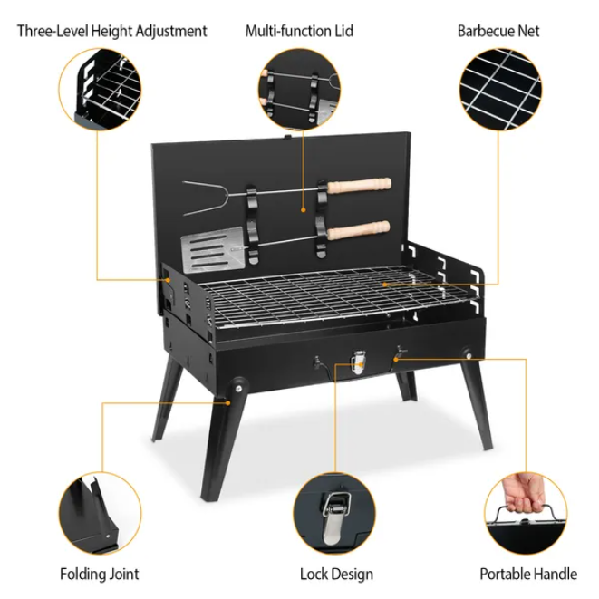 Portable Foldable Charcoal Grill - Outdoor Cooking