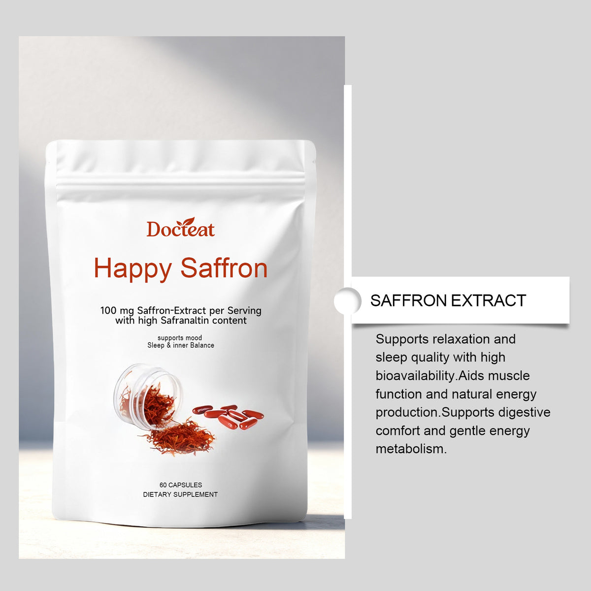 Saffron Extract Capsules 60-Count