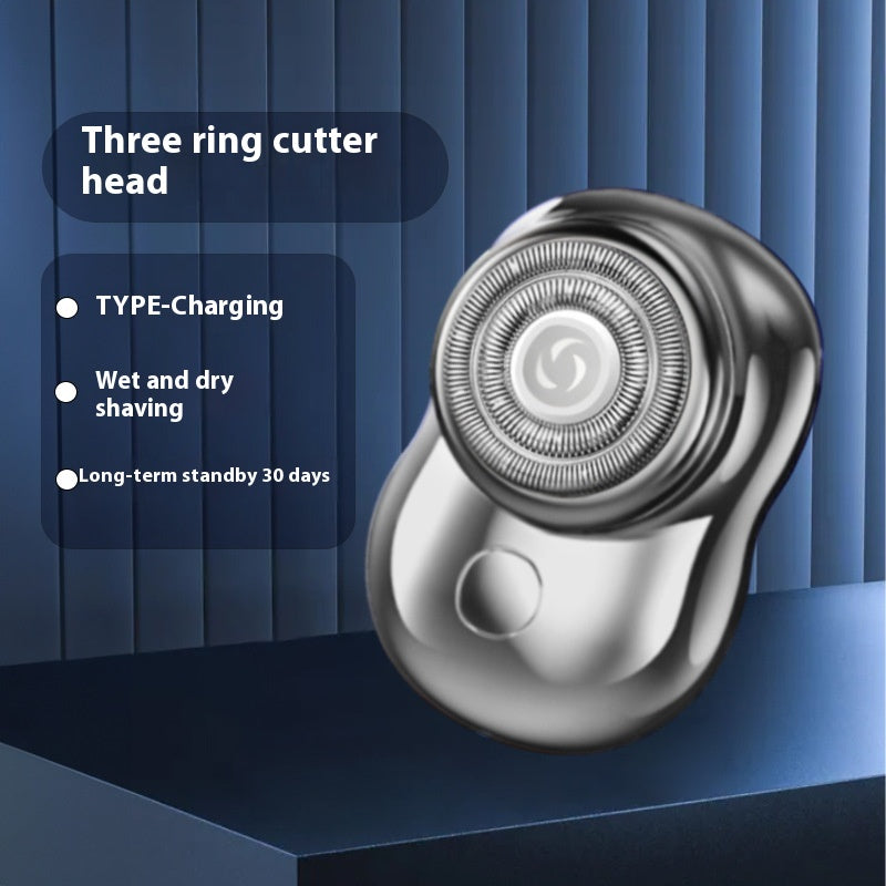 Rechargeable Electric Shaver with 3-Ring Blade