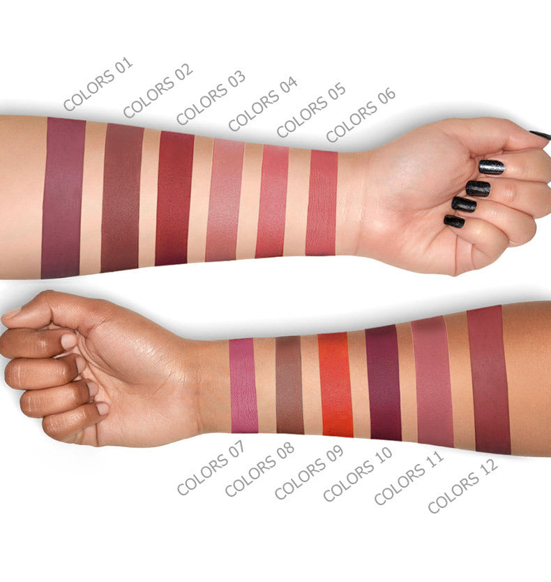 12 Colors Matte Lip Gloss Set - Long Lasting Lipstick Gift Box