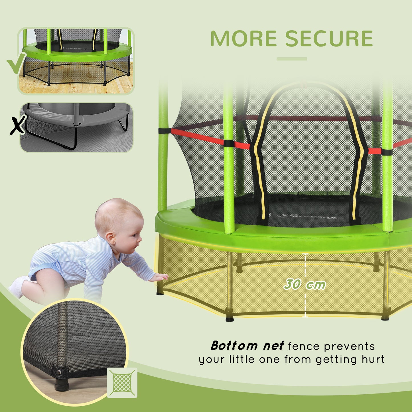 5FT Kids Trampoline with Enclosure Net - Safe Fun for Ages 3-6
