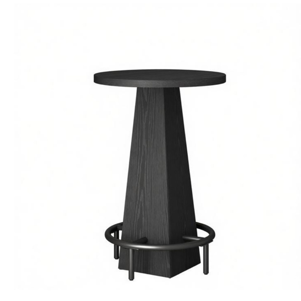 Counter Height Bar Table with Round Top - Rustic Brown