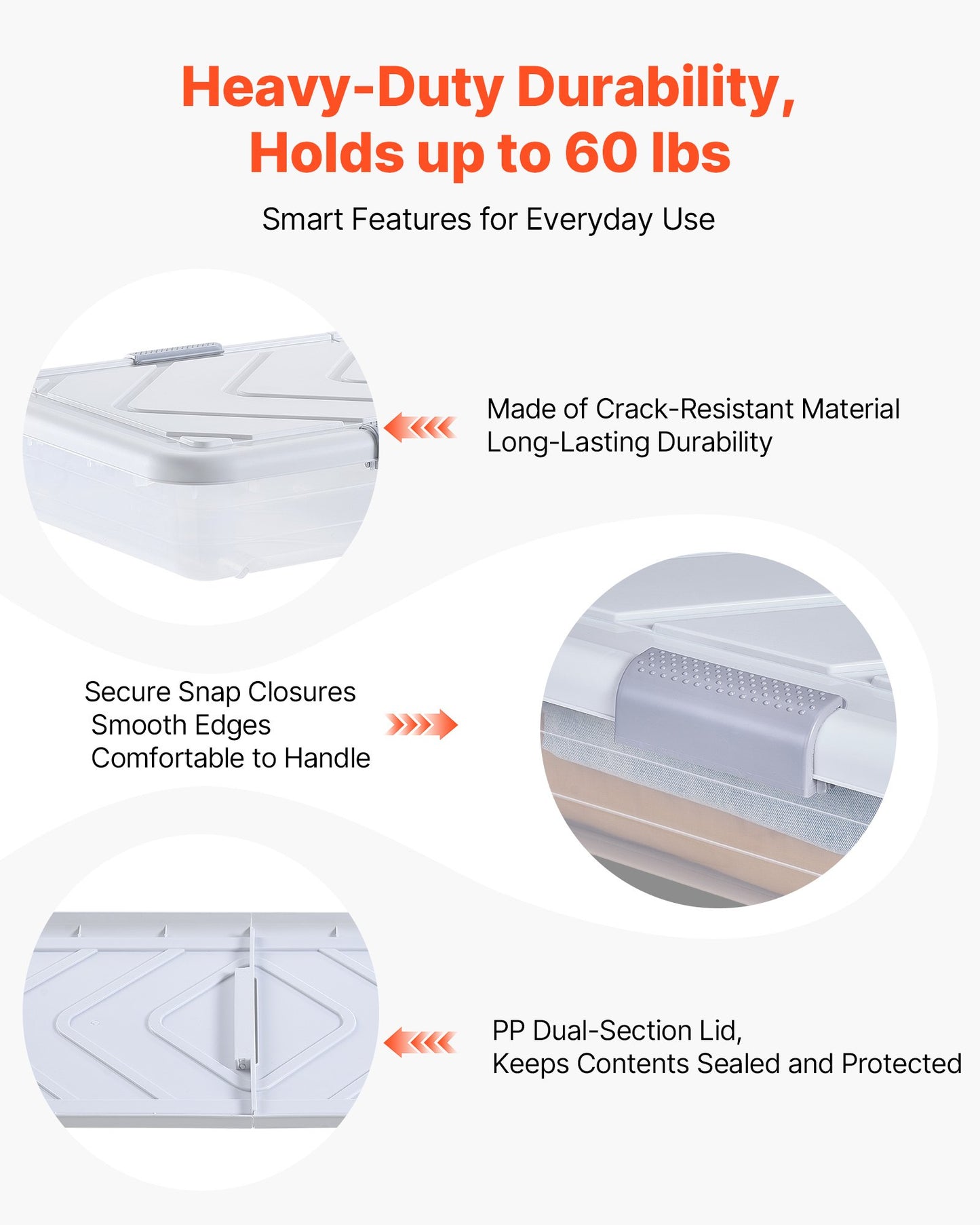 Under Bed Storage Bins with Wheels, Large Capacity Clothes & Shoe Organizer, 4 Pack