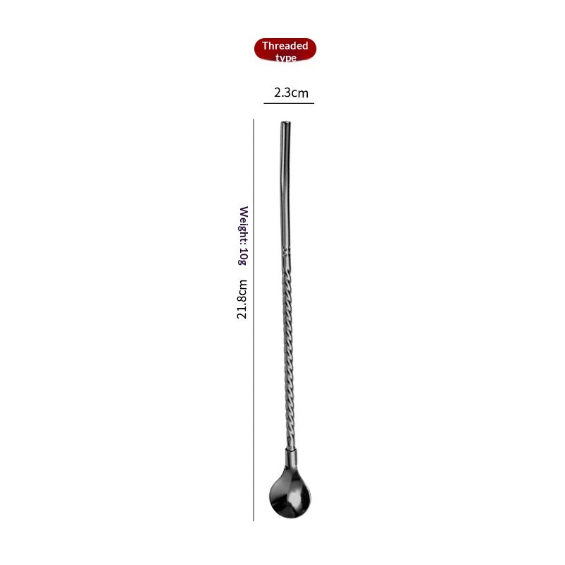 Stainless Steel Straw Spoon Set for Kitchen & Home Storage