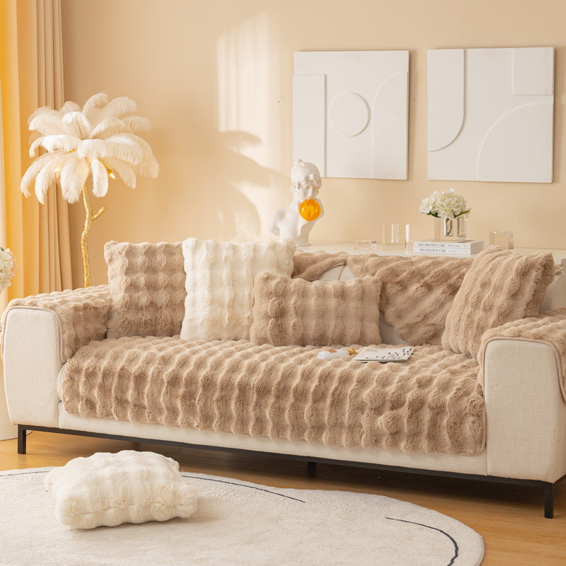 Warm Plush Bubble Pillowcase - Soft Square Pillow Cover for Home & Decor