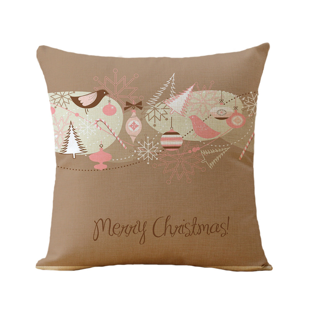 Christmas Printed Linen Pillowcase - Super Soft & Skin-Friendly Cushion Cover